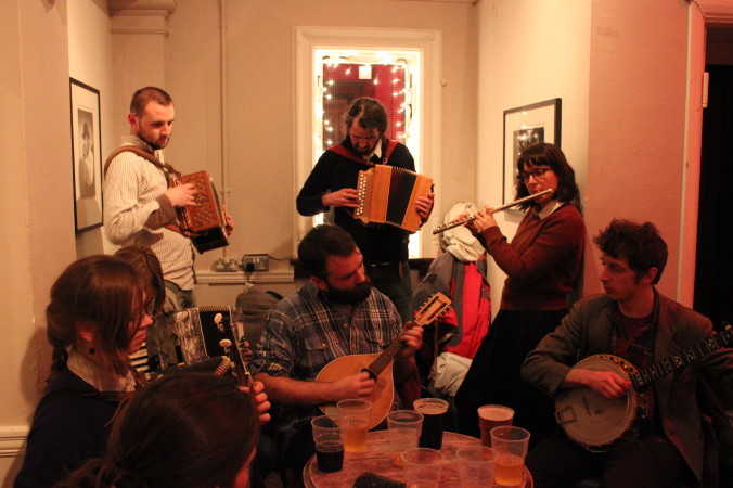Playing tunes in the bar after the class