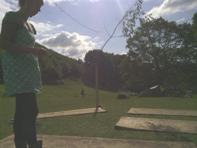 The step dancing boards early in the morning are lonely without dancers on them!